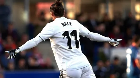 Gareth Bale festejando en Real Madrid.