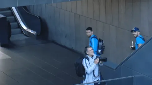 Foto de Lionel Messi con Luis Suarez.