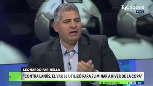 Leo Farinella en el programa Estudio Fútbol.