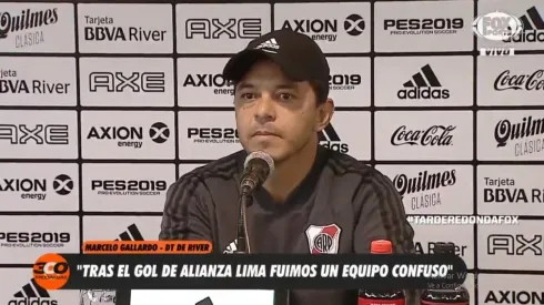 Marcelo Gallardo en conferencia de prensa.