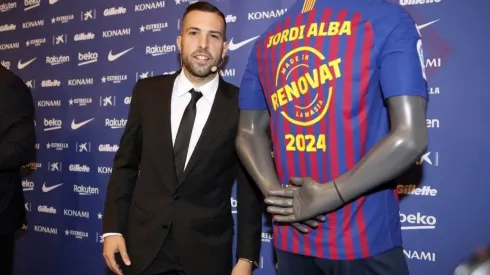 Jordi Alba, feliz con su nuevo contrato.