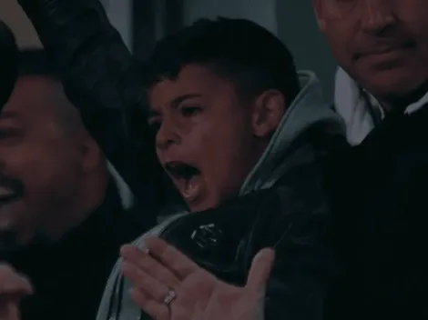 El grito de gol viral del hijo de Cristiano Ronaldo en el triplete de papá