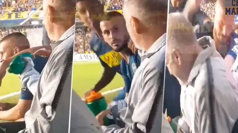 Lo que la TV no mostró: la reacción de Tevez y Benedetto cuando el kinesiólogo de Boca les tiró agua