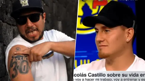 Foto de Nico Castillo y el hombre que s lo tatuó.