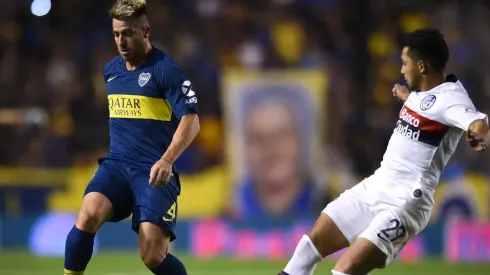 Julio Buffarini enfrentando a San Lorenzo.