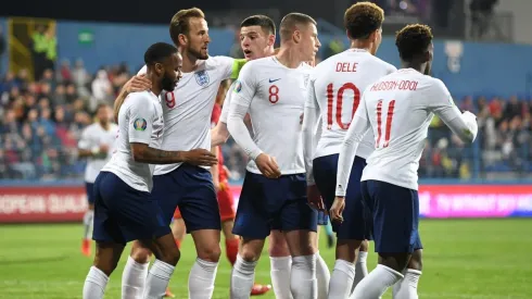 El festejo de los jugadores de Inglaterra.