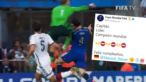 FIFA saludó a Neuer por su cumpleaños, puso el video de su rodillazo a Higuaín y explotó Twitter