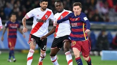 Messi en el partido ante River.