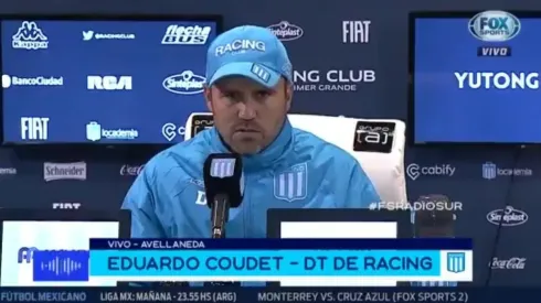 Eduardo Coudet en conferencia de prensa.