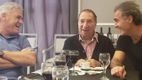 Bilardo junto a Pumpido y Ruggeri.