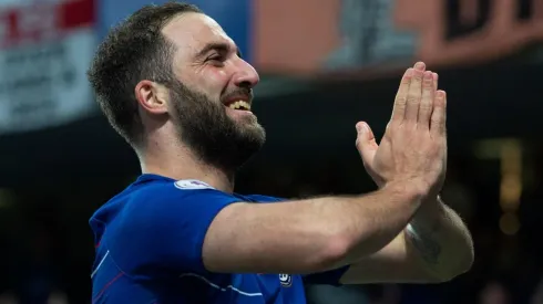 Gonzalo Higuaín festejando un gol en Chelsea.