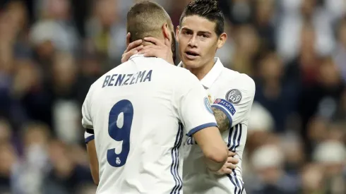 Foto de Benzema junto a James Rodríguez.