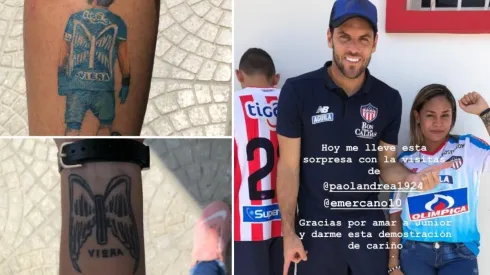 Los tatuajes de hinchas del Junior en honor a Sebastián Viera.