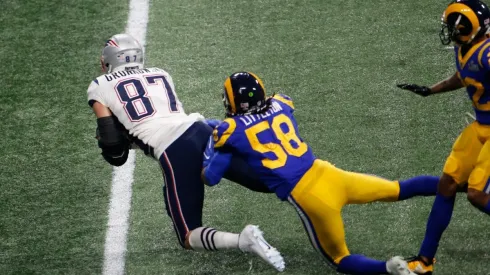 Rob Gronkowski en el Superbowl ante los Rams
