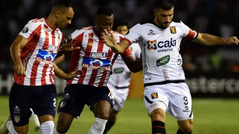 Junior de Barranquilla en la derrota contra Melgar en la última fecha de la fase de grupos de la Copa Libertadores.