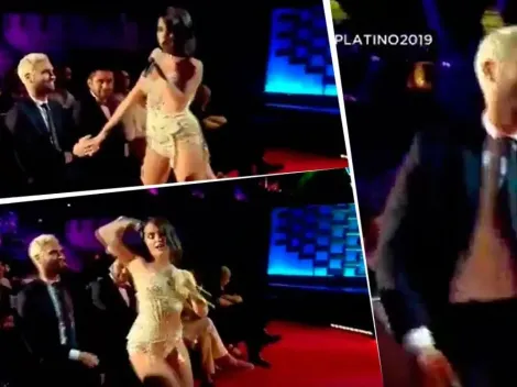 Lali Esposito le fue a bailar en medio de un show, él se paró emocionado y lo dejó pagando