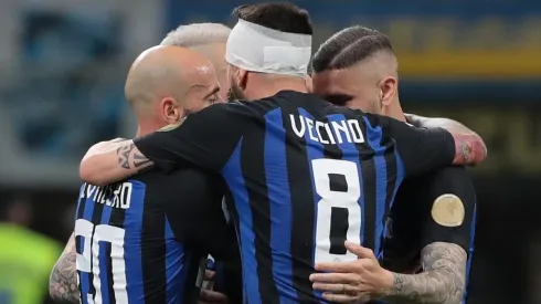 El festejo de los jugadores de Inter.