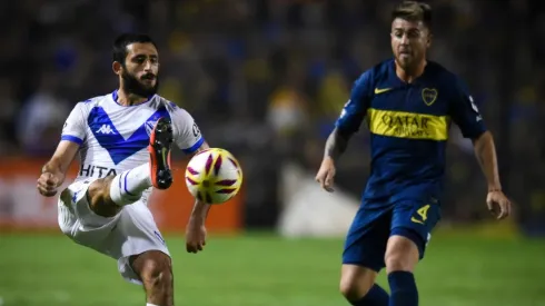 Matías Vargas enfrentando a Boca.