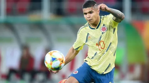 Juan Camilo Hernández, en el debut de Colombia en el Mundial de la FIFA Sub-20.