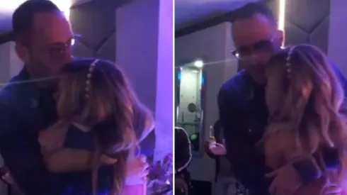 David Ospina en el cumpleaños de su esposa, Jessica Sterling.