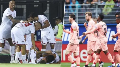 No están tan lejos: un jugador de Huracán y uno de Barcelona se encontraron para festejar