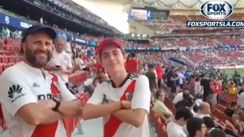 El festejo de los hinchas de River.