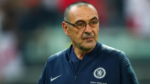 Maurizio Sarri, todavía entrenador de Chelsea.