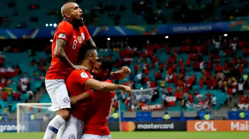 El festejo de los jugadores chilenos.