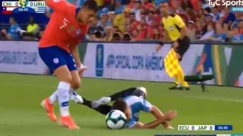 La acción del volante uruguayo.