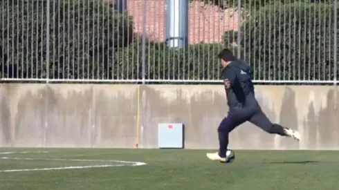 Mirá esa pegada: la cuenta oficial de River subió un video de Gallardo entrenando a sus arqueros