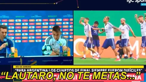 Como un padre a un hijo: Scaloni defendió a Lautaro de la pregunta de un periodista