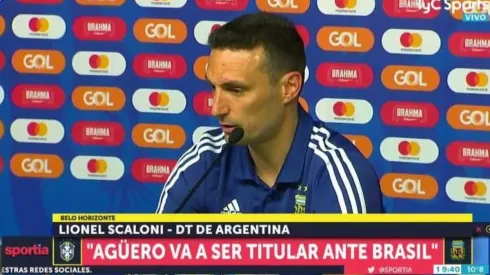 Lionel Scaloni en conferencia de prensa.