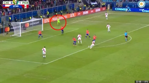 Foto de la jugada que terminó en el segundo de Perú.