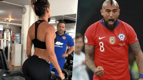 Foto de Arturo Vidal y su pareja.