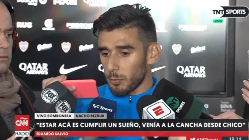 Salvio en diálogo con la prensa. (TNT Sports)
