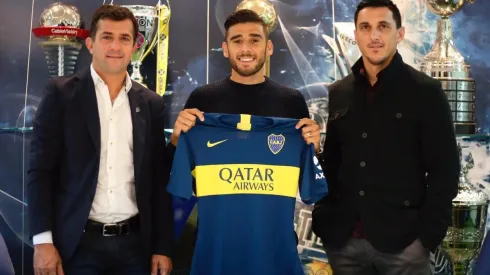 Feliz con la Azul y Oro: la foto oficial de Eduardo Salvio como nuevo jugador de Boca