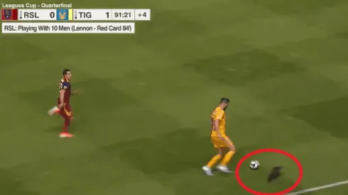 Un gato invadió el campo de juego y Gignac lo esquivó.