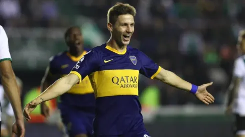 Franco Soldano celebrando su tanto.