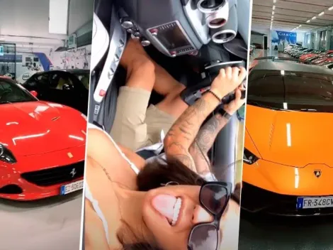 Nández fue con su mujer a rodearse de autos lujosos y hay video de cómo él la llevó a pasear en uno