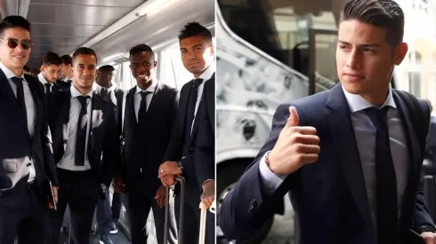 Así llegó James Rodríguez a París con el Real Madrid.