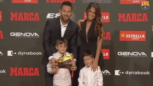 El rey de Europa: Lionel Messi recibió su sexta Bota de Oro junto a su familia