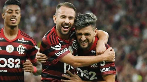 El festejo de los jugadores de Flamengo.