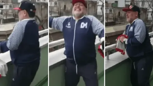 Video: Maradona bailó al ritmo de los hinchas de Newell's
