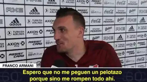 Armani pidió que no le peguen un pelotazo en la cara: "Me rompen todo ahí"