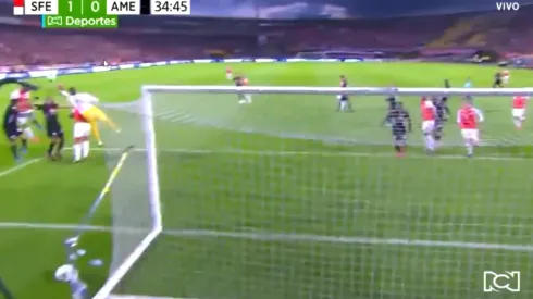 Así fue el gol de Fainer Torijano para Independiente Santa Fe.