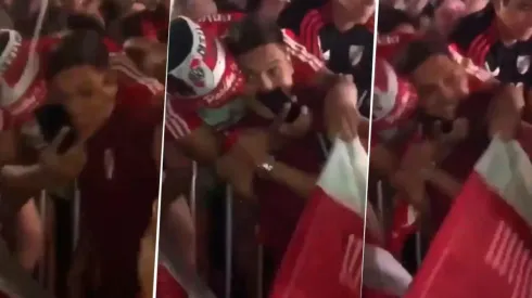 Video: la reacción de Juanfer ante el abrazo de un hincha de River