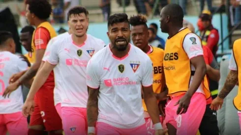 El festejo de Rodrigo Aguirre, jugador clave de la final.