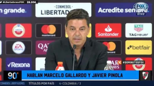 Marcelo Gallardo en conferencia de prensa.