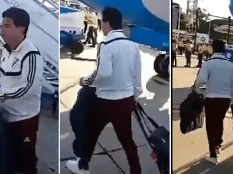 Gallardo bajaba del avión y un hincha de Boca aprovechó para trollearlo