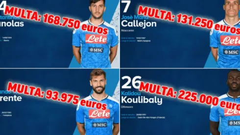 Se conocieron las millonarias multas a los jugadores del Napoli
